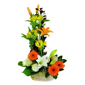 Композиция в бело-оранжевых тонах